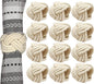 CLEENTABLE Farmhouse Napkin Ring Set of 12 - Handwoven Cotton & Jute Knot Design for Table Decor, Weddings, Dinner Parties & Everyday Dining - Decorative Adornment for Table Setting (Off White)