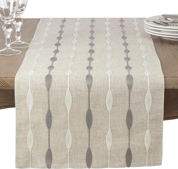 Saro Lifestyle Modern Embroidered Design Table Runner by SaroLifestyle