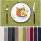Blue Forest Placemats Set of 4, Dual-Layered Thickened Faux Linen Cloth Place Mats Heat Resistant Machine Washable Wrinkle Free Table Mats Indoor/Outdoor (Lime Green)