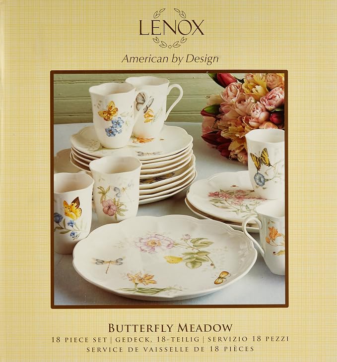 Lenox Butterfly Meadow Porcelain 18-Piece Dinnerware Set - Image 2