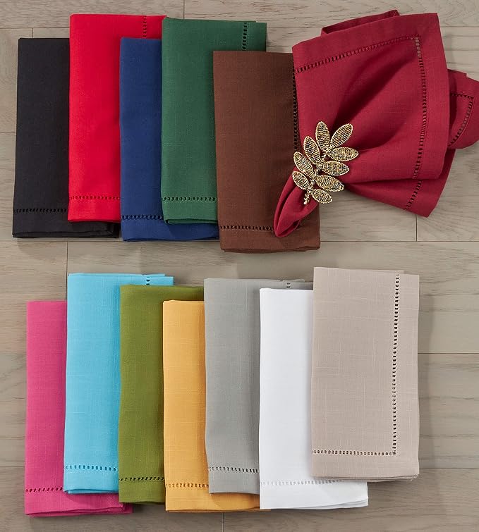 SARO LIFESTYLE Hemstitched Border Dinner Napkin - Image 4