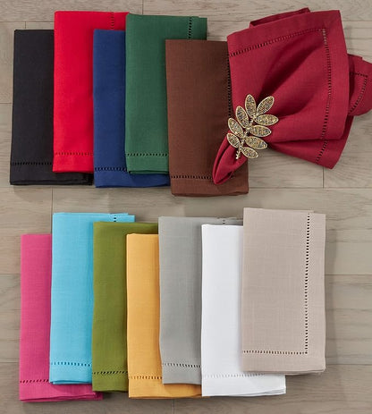 SARO LIFESTYLE Hemstitched Border Dinner Napkin - Image 4