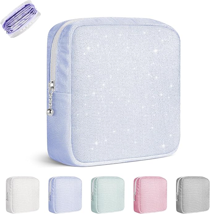 Period Bag for Teen Girls, Canvas Sanitary Napkin Storage Bag by PlaytotheExtreme