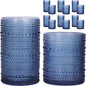 Moretoes 12 Pack Blue Hobnail Drinking Glasses, Vintage Water Glass Cups | by Moretoes