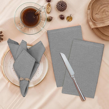 Ruvanti Cloth Napkins Set of 12, 18x18 Reusable Napkins Cloth Washable, Soft & Durable Table Napkin, Poly Cotton Fabric Dinner Napkins for Parties, Christmas, Thanksgiving, Weddings - Ombre Blue
