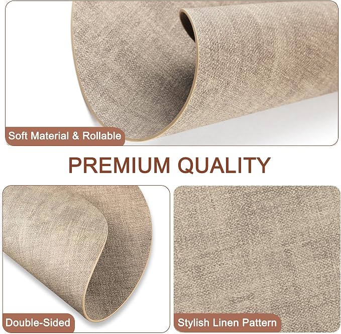 Round Faux Leather Placemats and Coasters, Reversible Heat Resistant Non-Slip - Image 6