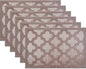 Elegant Placemats Vinyl Woven Heat-Resistant Placemats Set of 6 Washable Easy to Clean Table Mats for Dining Room and Decorate (Champagne)