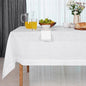 D'Moksha Homes White Linen Tablecloth 60 x 144 Inch - 100% Pure Linen Table Cloth for Rectangle Tables - Machine Washable Tablecloth for Valentines, Spring, Easter