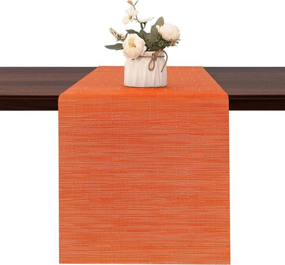 Table Runner 55 Inches Long, Vinyl Woven Heatproof Table Runners | Washable by Banchif