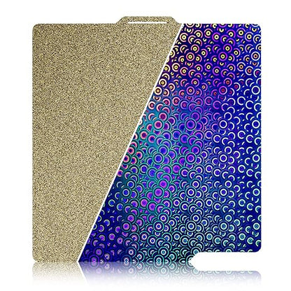 IdeaFormer Smooth Kaleidoscope PEK+Textured PEI Spring Steel Sheet 257x257mm,Flexible PEK+PEI Without Magnetic Build Plate for Bambu Lab X1/X1C/X1E/P1P/P1S/A1 3D Printers.