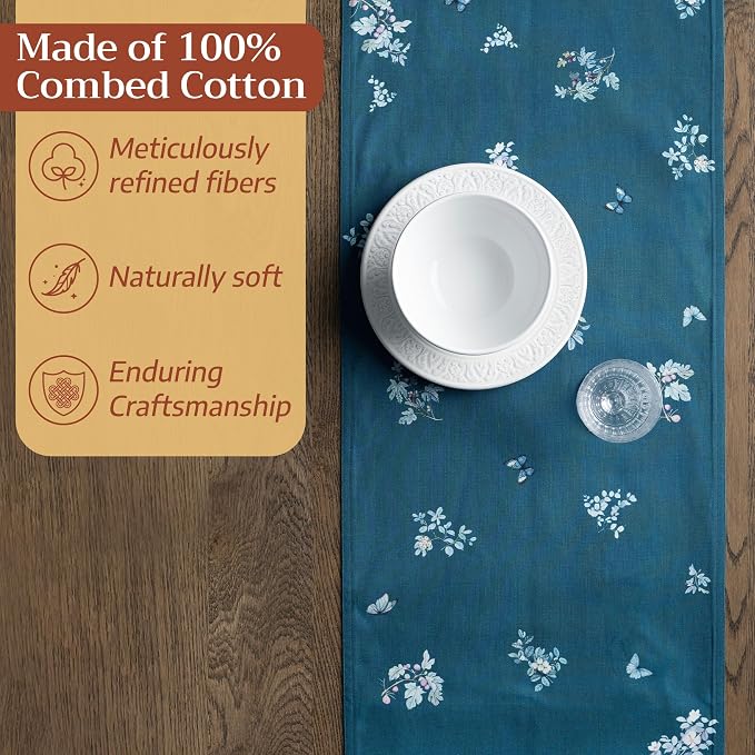 Maison d' Hermine Table Runner 100% Combed Cotton 14.5"x108" | Table Runners - Image 4