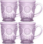 Vintage Hobnail Purple Glass Mugs Set of 4 – 10oz by Yungala