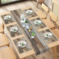 Table Runner and Placemats Set of 6, Art Brown Grey Art Dining | Abstract by ArtSocket