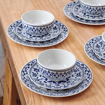 Pfaltzgraff Medallion Radiance 12 Piece Stoneware Dinnerware Plate Bowl Dish Set - Image 7