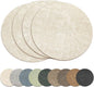 13" Round Placemats Set of 4, Reversible Faux Leather Heat Resistant Table Mats, 100% Waterproof Oilproof Wipeable Table Protective Placemats for Vinyl, Washable for Indoor & Outdoor Use (4, Beige)