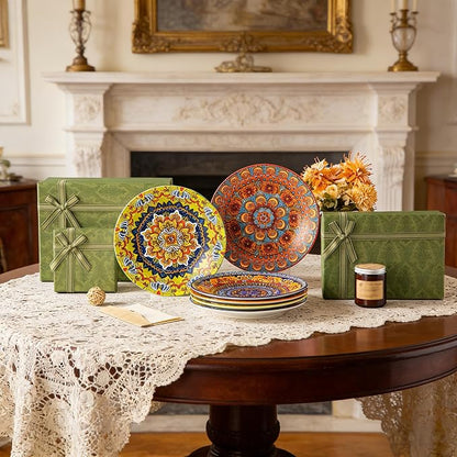 vancasso Colorful Dinner Plates Set of 6, 10.5 Inch Ceramic Kitchen Plates | - Image 5