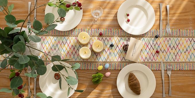 Keketoarrange Boho Macrame Table Runner 12x36 Inch | Woven Burlap Rustic Runner - Image 4