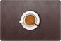 Set of 6 Faux Leather Placemats, PU Table Mats, Waterproof, Stain Resistant, Heat Resistant, Non-Slip Easy to Clean for Kitchen Dining Table,Conference Table F Dark Brown