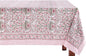 ATOSII Nargis Pink 100% Cotton Rectangle Boho Spring Tablecloth, Handblock Floral Table Cloth Linen for Kitchen Dining I Parties Wedding Outdoors Easter Holidays Home Decor 60 X 108 Inches I 8 Seater