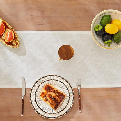 Rustic Cotton Linen Table Runner, 13x72 Inches Off White | Farmhouse Style - Image 5