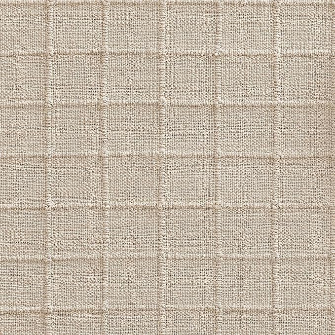 Artisanal Grid Linen Table Runner, 13x90 Inches Neutral Beige | Heavy Textured - Image 7