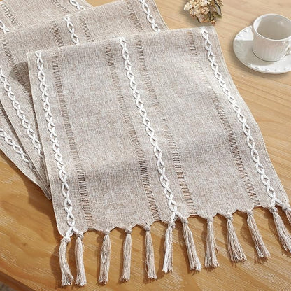 Rustic Boho Table Runner, Farmhouse Table Runners 108 Inches Long by Cenebonxy
