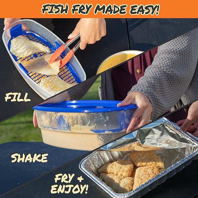 COOK'S CHOICE XL Original Better Breader Bowl 16" Mess-Free Breading Tray | - Image 3