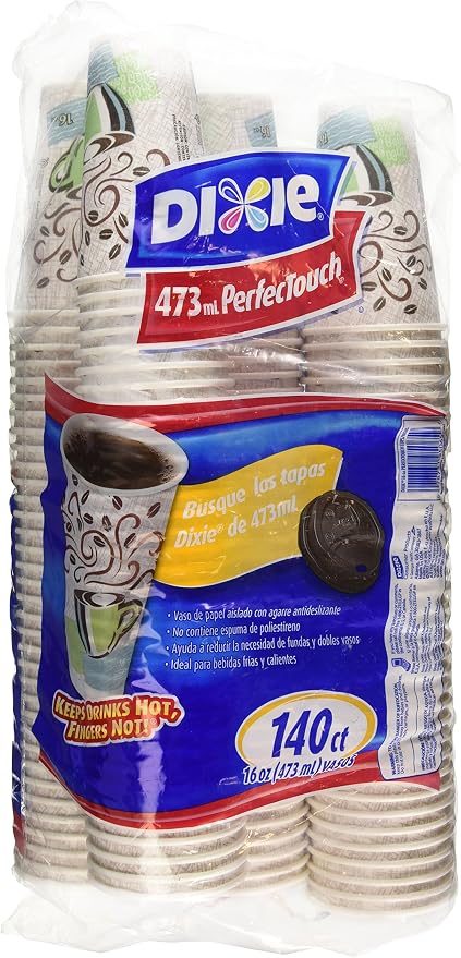 Dixie Perfectouch Insulated Paper Hot Cup, Coffee Haze Design by Unknown