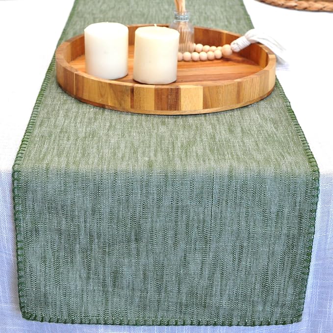 Cotton Table Runner 72 inches Long Decorative Stitched Edge Kitchen Table - Image 9