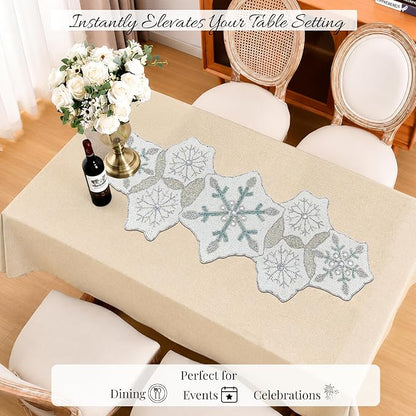 ALPHA Living HOME 36-Inch Beaded Table Runner, Glitz Decorative Runner - Image 5