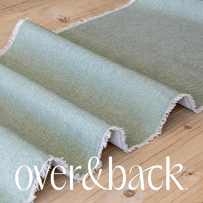 Over&Back 18x108 Woven Frayed Chambray Cotton Table Runner - Image 9