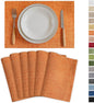 Demetex Orange Placemats Set of 6 Linen Place Mats Modern Washable Table Plate Mats for Dinner Banquet Buffet Restaurant Dining Room, 13x19 inch, Orange
