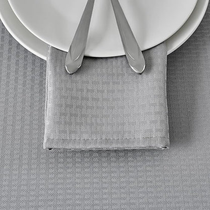 maxmill Cloth Napkins Weaved Texture Pattern Soft Comfortable and Luxury Serviette for Restaurant Family Dinners Weddings Parties and Banquets Set of 4 Pieces, 20 x 20 Inch Light Grey