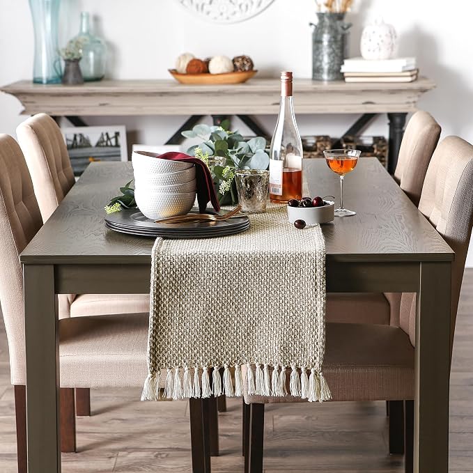 DII Woven Basics Collection 100% Cotton Knit Table Runner - Image 3