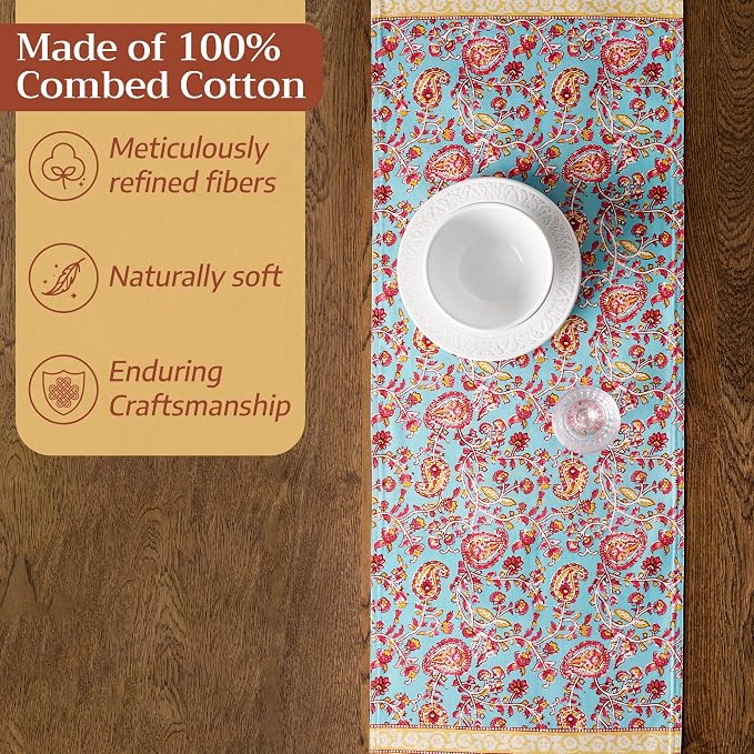 Maison d' Hermine Table Runner 100% Combed Cotton 14.5"x72" | Table Runners 72 - Image 4