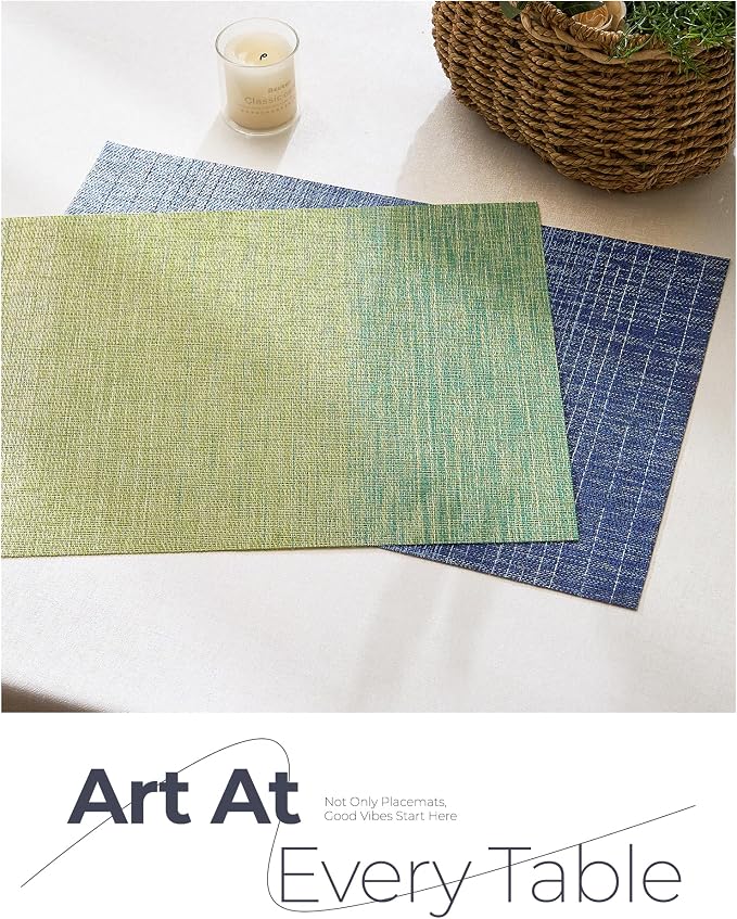 Leetaltree Gradient Blue Woven Placemats Set of 12 - Image 8