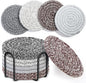 8 Pcs Coasters for Drink with Holder, 4 Colors Absorbent Coasters for Drinks by Mckanti