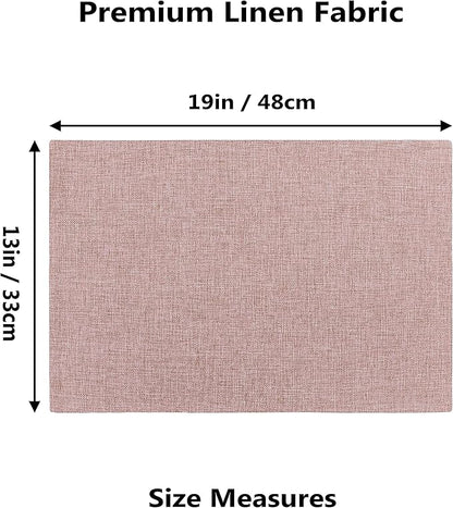 Home Brilliant Placemats Set of 8 Heat Resistant Dining Table Place Mats for Kitchen Table Party Dinner Valentines Decorations, 13 x 19 inches, Apricot Pink