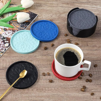 ME.FAN Silicone Coasters with Holder, Drinking Coasters - Image 6