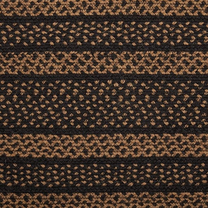 VHC Brands Farmhouse Primitive Jute Black Striped Oval Table Runner Decor - Image 5