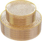 Rubtlamp 60Pcs Clear Gold Plastic Plates, Hammered Plastic Plates Included 30 by Rubtlamp