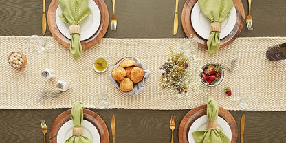 DII Woven Basics Collection 100% Cotton Knit Table Runner, Honey Gold - Image 5