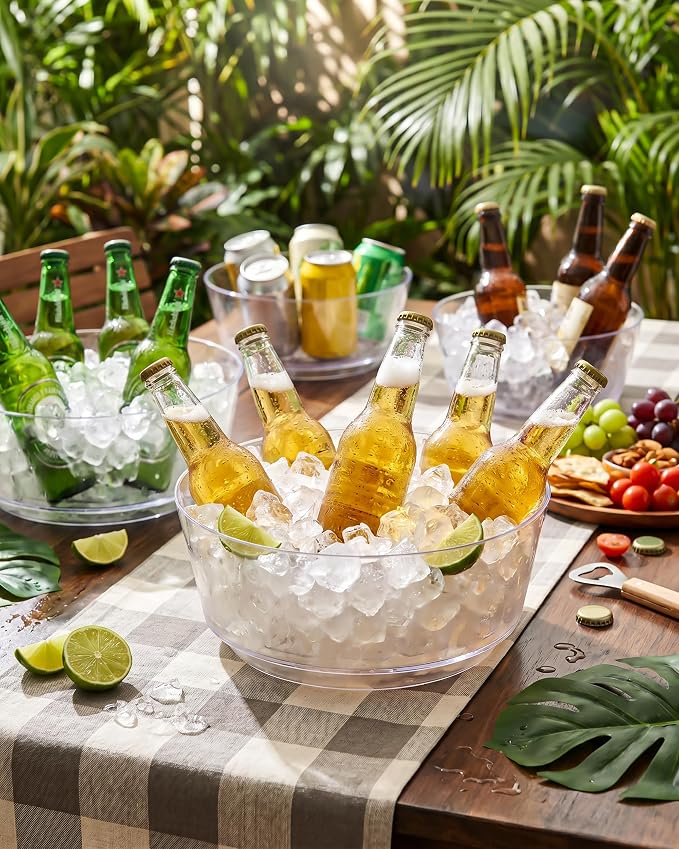8 Pack Clear Serving Bowls for Buffet | 128oz Heavy Duty Disposable Plastic - Image 4