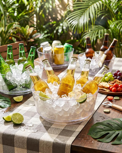 8 Pack Clear Serving Bowls for Buffet | 128oz Heavy Duty Disposable Plastic - Image 4