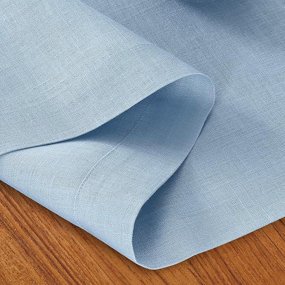 D'Moksha Homes Linen Powder Blue Table Runner 108 Inches Long - 100% Pure Linen Dining Table Runner 14 x 108 Inch for Spring, Easter - Machine Washable