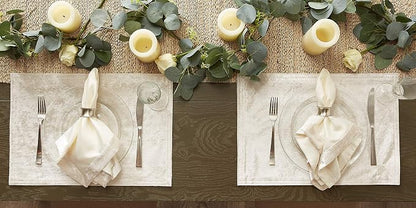 DII Velvet Collection Tabletop, Placemat Set, Cream 4 Piece - Image 2