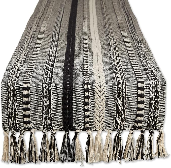 DII Farmhouse Braided Stripe Table Runner Collection by DII