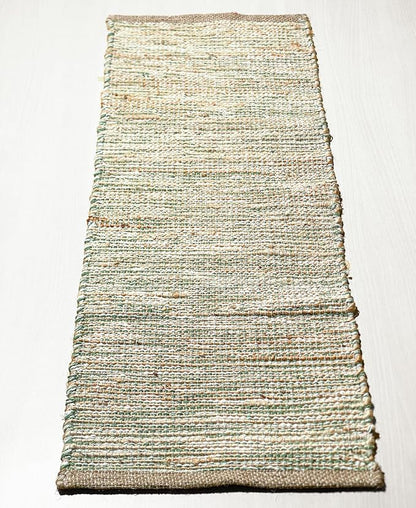 Natural Jute Table Runner, 13x48 Inch, Sage Green-White | Vintage Boho Rustic - Image 7