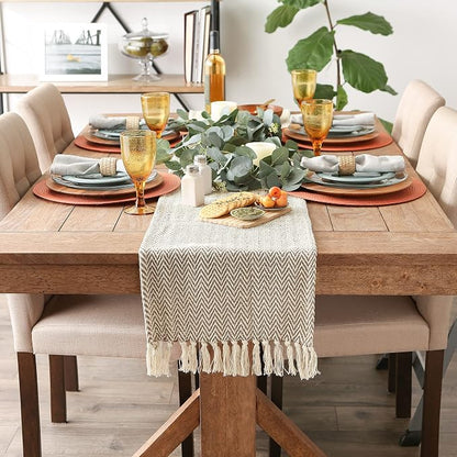 DII Woven Basic Tabletop Collection, Chevron Table Runner, Dark Brown - Image 4