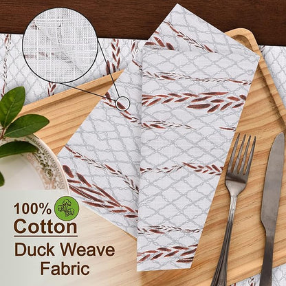 RUVANTI Cloth Napkins Set of 6 Cotton 100%, 18x18 Inches Napkins Cloth Washable, Soft, Absorbent. Cotton Napkins for Parties, Christmas, Thanksgiving, Weddings, Dinner Napkins Cloth - Wheatable